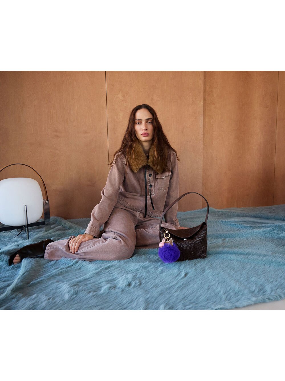 Schultertasche aus geflochtenem Leder